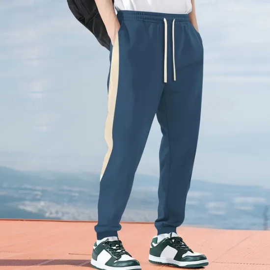 Clearance OUKU Men's Athletic Pants Sweatpants Joggers Trousers Pocket Drawstring Elastic Waist Color Block Comfort Sports Outdoor Daily Fashion Casual Black Blue Micro-elastic
