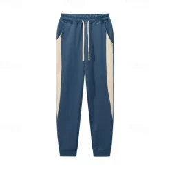 Clearance OUKU Men's Athletic Pants Sweatpants Joggers Trousers Pocket Drawstring Elastic Waist Color Block Comfort Sports Outdoor Daily Fashion Casual Black Blue Micro-elastic