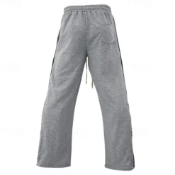 Hot OUKU Men's Athletic Pants Sweatpants Tear Away Pants Flared Pants Trousers Pocket Drawstring Elastic Waist Patchwork Graphic Prints Comfort Sports Outdoor Daily Fashion Casual Black Gray Micro-elastic