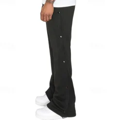 Hot OUKU Men's Athletic Pants Sweatpants Tear Away Pants Flared Pants Trousers Pocket Drawstring Elastic Waist Patchwork Graphic Prints Comfort Sports Outdoor Daily Fashion Casual Black Gray Micro-elastic