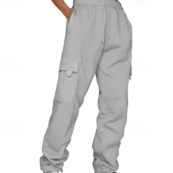 OUKU Men's Athletic Pants Sweatpants Trousers Pocket Drawstring Elastic Waist Plain Comfort Sports Outdoor Daily Fashion Casual Black Yellow Micro-elastic