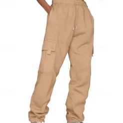 OUKU Men's Athletic Pants Sweatpants Trousers Pocket Drawstring Elastic Waist Plain Comfort Sports Outdoor Daily Fashion Casual Black Yellow Micro-elastic