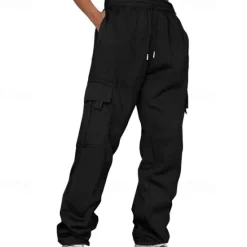 OUKU Men's Athletic Pants Sweatpants Trousers Pocket Drawstring Elastic Waist Plain Comfort Sports Outdoor Daily Fashion Casual Black Yellow Micro-elastic