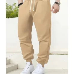 Outlet OUKU Men's Athletic Pants Sweatpants Joggers Trousers Pocket Drawstring Elastic Waist Plain Comfort Sports Outdoor Daily Fashion Casual Black Yellow Micro-elastic