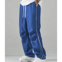 Discount OUKU Men's Athletic Pants Trousers Casual Pants Pocket Drawstring Elastic Waist Plain Comfort Sports Outdoor Daily Fashion Casual Black Blue Micro-elastic
