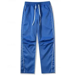 Discount OUKU Men's Athletic Pants Trousers Casual Pants Pocket Drawstring Elastic Waist Plain Comfort Sports Outdoor Daily Fashion Casual Black Blue Micro-elastic