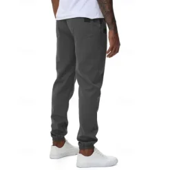 Online OUKU Men's Athletic Pants Trousers Jogging Pants Pocket Drawstring Elastic Waist Plain Comfort Sports Outdoor Daily Fashion Casual ArmyGreen Black Micro-elastic