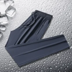 Online OUKU Men's Athletic Pants Trousers Casual Pants Pocket Drawstring Elastic Waist Plain Comfort Sports Outdoor Daily Fashion Casual Black Khaki Micro-elastic