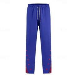 Hot OUKU Men's Athletic Pants Wide Leg Sweatpants Trousers Pocket Drawstring Elastic Waist Plaid Comfort Sports Outdoor Daily Fashion Casual Black White Micro-elastic