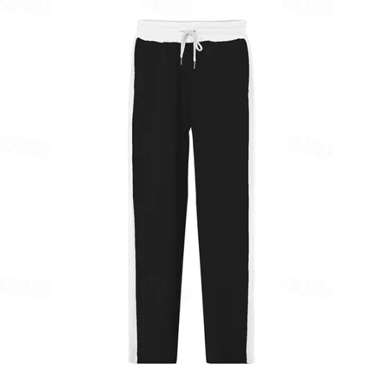 Hot OUKU Men's Athletic Pants Wide Leg Sweatpants Trousers Pocket Drawstring Elastic Waist Color Block Comfort Sports Outdoor Daily Fashion Casual Black Red Micro-elastic