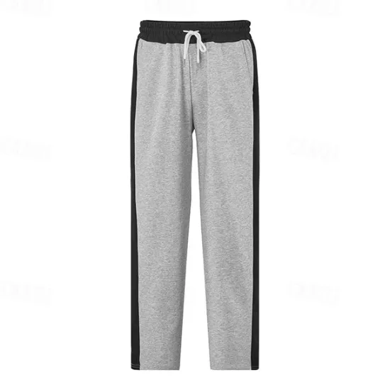Hot OUKU Men's Athletic Pants Wide Leg Sweatpants Trousers Pocket Drawstring Elastic Waist Color Block Comfort Sports Outdoor Daily Fashion Casual Black Red Micro-elastic