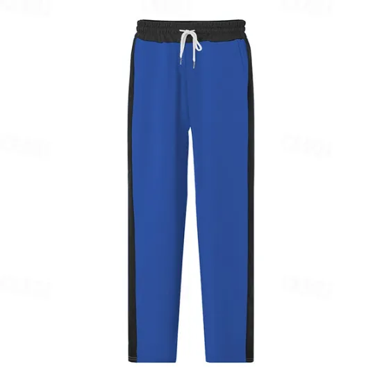 Hot OUKU Men's Athletic Pants Wide Leg Sweatpants Trousers Pocket Drawstring Elastic Waist Color Block Comfort Sports Outdoor Daily Fashion Casual Black Red Micro-elastic