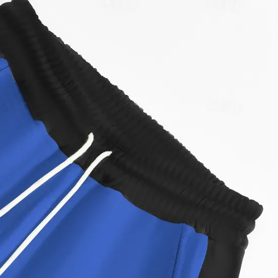 Hot OUKU Men's Athletic Pants Wide Leg Sweatpants Trousers Pocket Drawstring Elastic Waist Color Block Comfort Sports Outdoor Daily Fashion Casual Black Red Micro-elastic