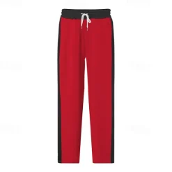 Hot OUKU Men's Athletic Pants Wide Leg Sweatpants Trousers Pocket Drawstring Elastic Waist Color Block Comfort Sports Outdoor Daily Fashion Casual Black Red Micro-elastic