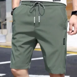 Discount OUKU Men's Athletic Shorts Active Shorts Casual Shorts Pocket Drawstring Elastic Waist Plain Comfort Quick Dry Outdoor Daily Going out Fashion Streetwear Black Light Green