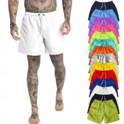 Sale OUKU Men's Athletic Shorts Active Shorts Shorts Casual Shorts Drawstring Plain Comfort Breathable Outdoor Daily Going out Fashion Casual Black White