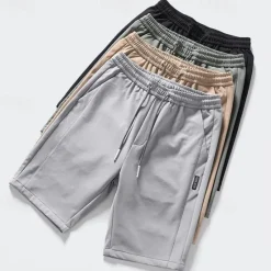 Hot OUKU Men's Athletic Shorts Active Shorts Casual Shorts Pocket Drawstring Elastic Waist Plain Comfort Quick Dry Outdoor Daily Going out Fashion Streetwear Black Light Green