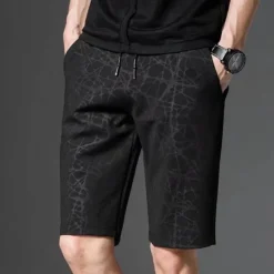 Sale OUKU Men's Athletic Shorts Active Shorts Casual Shorts Pocket Drawstring Elastic Waist Print Breathable Quick Dry Knee Length Casual Daily Fashion Streetwear Black