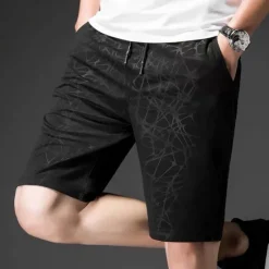 Sale OUKU Men's Athletic Shorts Active Shorts Casual Shorts Pocket Drawstring Elastic Waist Print Breathable Quick Dry Knee Length Casual Daily Fashion Streetwear Black