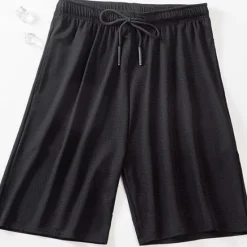 OUKU Men's Athletic Shorts Basketball Shorts Casual Shorts Mesh Shorts Pocket Drawstring Elastic Waist Plain Breathable Quick Dry Knee Length Casual Daily Fashion Streetwear Black White