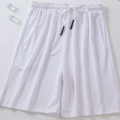 OUKU Men's Athletic Shorts Basketball Shorts Casual Shorts Mesh Shorts Pocket Drawstring Elastic Waist Plain Breathable Quick Dry Knee Length Casual Daily Fashion Streetwear Black White