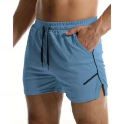 Hot OUKU Men's Athletic Shorts Basketball Shorts Mesh Shorts Pocket Drawstring Elastic Waist Color Block Comfort Short Sports Outdoor Daily Going out Fashion Casual ArmyGreen Black Micro-elastic