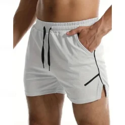 Hot OUKU Men's Athletic Shorts Basketball Shorts Mesh Shorts Pocket Drawstring Elastic Waist Color Block Comfort Short Sports Outdoor Daily Going out Fashion Casual ArmyGreen Black Micro-elastic