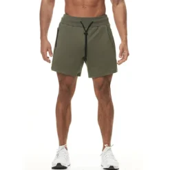 Discount OUKU Men's Athletic Shorts Board Shorts Running Shorts Training Shorts Pocket Drawstring Elastic Waist Plain Comfort Soft Short Sports Outdoor Casual Holiday Streetwear Stylish ArmyGreen Micro-elastic