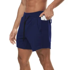 Discount OUKU Men's Athletic Shorts Board Shorts Running Shorts Training Shorts Pocket Drawstring Elastic Waist Plain Comfort Soft Short Sports Outdoor Casual Holiday Streetwear Stylish ArmyGreen Micro-elastic