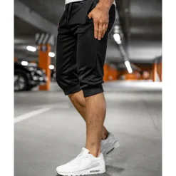 New OUKU Men's Athletic Shorts Capri Pants Sweat Shorts Summer Shorts Pocket Drawstring Elastic Waist Plain Comfort Breathable Calf-Length Outdoor Sports Classic Casual Black Light Grey
