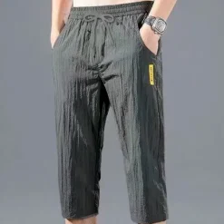 Online OUKU Men's Athletic Shorts Cropped Pants Casual Shorts Capri Pants Pocket Drawstring Elastic Waist Plain Comfort Quick Dry Outdoor Daily Going out Fashion Streetwear Black Green
