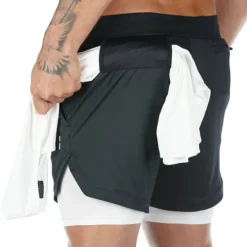 Clearance OUKU Men's Athletic Shorts Running Shorts Casual Shorts With Compression Liner with Towel Loop Plain Camouflage Comfort Breathable Outdoor Daily Going out Fashion Casual 1 2
