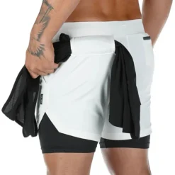 Clearance OUKU Men's Athletic Shorts Running Shorts Casual Shorts With Compression Liner with Towel Loop Plain Camouflage Comfort Breathable Outdoor Daily Going out Fashion Casual 1 2