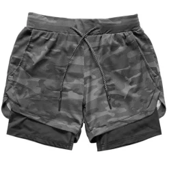 Clearance OUKU Men's Athletic Shorts Running Shorts Casual Shorts With Compression Liner with Towel Loop Plain Camouflage Comfort Breathable Outdoor Daily Going out Fashion Casual 1 2