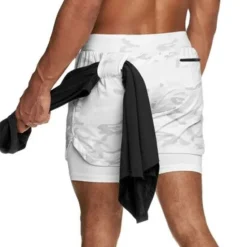 Clearance OUKU Men's Athletic Shorts Running Shorts Casual Shorts With Compression Liner with Towel Loop Plain Camouflage Comfort Breathable Outdoor Daily Going out Fashion Casual 1 2