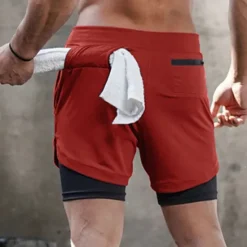 Clearance OUKU Men's Athletic Shorts Running Shorts Casual Shorts With Compression Liner with Towel Loop Plain Camouflage Comfort Breathable Outdoor Daily Going out Fashion Casual 1 2