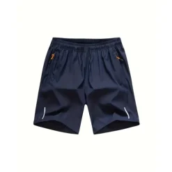 Hot OUKU Men's Athletic Shorts Running Shorts Gym Shorts Sports Going out Weekend Breathable Quick Dry Running Casual Pocket Drawstring Elastic Waist Plain Knee Length Gymnatics Activewear Black Dark Blue