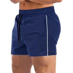 Discount OUKU Men's Athletic Shorts Running Shorts Gym Shorts Sports Going out Weekend Breathable Quick Dry Running Casual Pocket Drawstring Elastic Waist Plain Knee Length Gymnatics Activewear Black Royal Blue