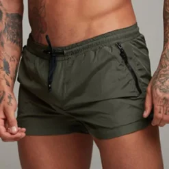 OUKU Men's Athletic Shorts Running Shorts Gym Shorts Drawstring with Mesh lining with Pockets Solid Colored Quick Dry Lightweight Fitness Running Gym Sports Athleisure Slim Black Red