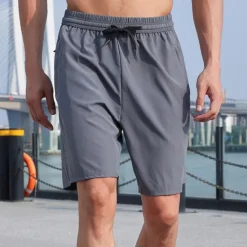 Outlet OUKU Men's Athletic Shorts Running Shorts Gym Shorts Sports Going out Weekend Breathable Quick Dry Running Casual Pocket Drawstring Elastic Waist Plain Knee Length Gymnatics Activewear Black Royal Blue