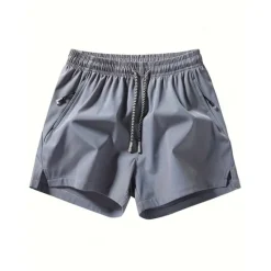 Online OUKU Men's Athletic Shorts Running Shorts Gym Shorts Sports Going out Weekend Breathable Quick Dry Running Casual Pocket Drawstring Elastic Waist Plain Knee Length Gymnatics Activewear Black Blue