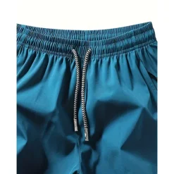 Online OUKU Men's Athletic Shorts Running Shorts Gym Shorts Sports Going out Weekend Breathable Quick Dry Running Casual Pocket Drawstring Elastic Waist Plain Knee Length Gymnatics Activewear Black Blue