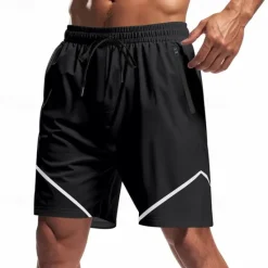 Sale OUKU Men's Athletic Shorts Shorts Running Shorts Gym Shorts Sport Daily Quick Dry High Stretch Comfortable Drawstring Elastic Waist Zipper Pocket Line Short Gymnatics Casual Activewear Wine Red Black