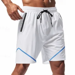 Sale OUKU Men's Athletic Shorts Shorts Running Shorts Gym Shorts Sport Daily Quick Dry High Stretch Comfortable Drawstring Elastic Waist Zipper Pocket Line Short Gymnatics Casual Activewear Wine Red Black