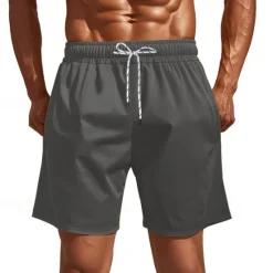 OUKU Men's Athletic Shorts Shorts Running Shorts Gym Shorts Sport Daily Quick Dry High Stretch Comfortable Pocket Drawstring Elastic Waist Plain Short Gymnatics Casual Activewear Black Yellow Micro-elastic