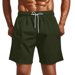 OUKU Men's Athletic Shorts Shorts Running Shorts Gym Shorts Sport Daily Quick Dry High Stretch Comfortable Pocket Drawstring Elastic Waist Plain Short Gymnatics Casual Activewear Black Yellow Micro-elastic
