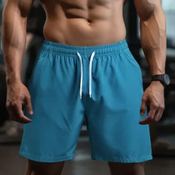 Outlet OUKU Men's Athletic Shorts Shorts Running Shorts Gym Shorts Sport Daily Quick Dry High Stretch Comfortable Pocket Drawstring Elastic Waist Plain Short Gymnatics Casual Activewear Lake blue Black