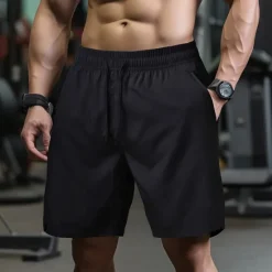 Outlet OUKU Men's Athletic Shorts Shorts Running Shorts Gym Shorts Sport Daily Quick Dry High Stretch Comfortable Pocket Drawstring Elastic Waist Plain Short Gymnatics Casual Activewear Lake blue Black