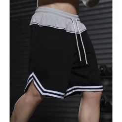 Sale OUKU Men's Athletic Shorts Shorts Basketball Shorts Pocket Drawstring Elastic Waist Stripes Comfort Breathable Short Outdoor Sports Classic Casual Black Red