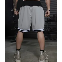 Sale OUKU Men's Athletic Shorts Shorts Basketball Shorts Pocket Drawstring Elastic Waist Stripes Comfort Breathable Short Outdoor Sports Classic Casual Black Red
